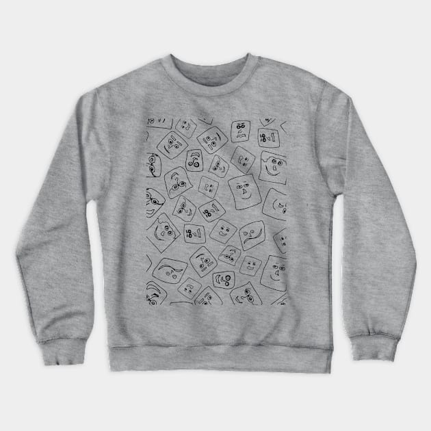 Facial expressions pattern Crewneck Sweatshirt by Amira'sDoodles 